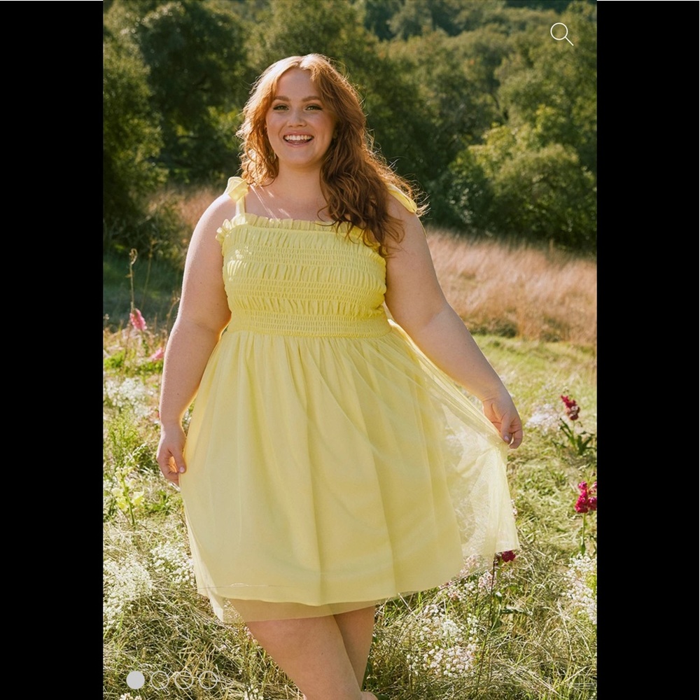 ModCloth Yellow Chiffon Dress